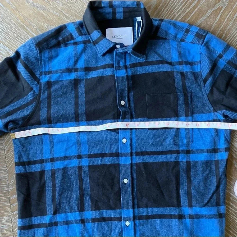 NWT LES DEUX Jeremy Plaid Flannel Button-Up Shirt… - image 8
